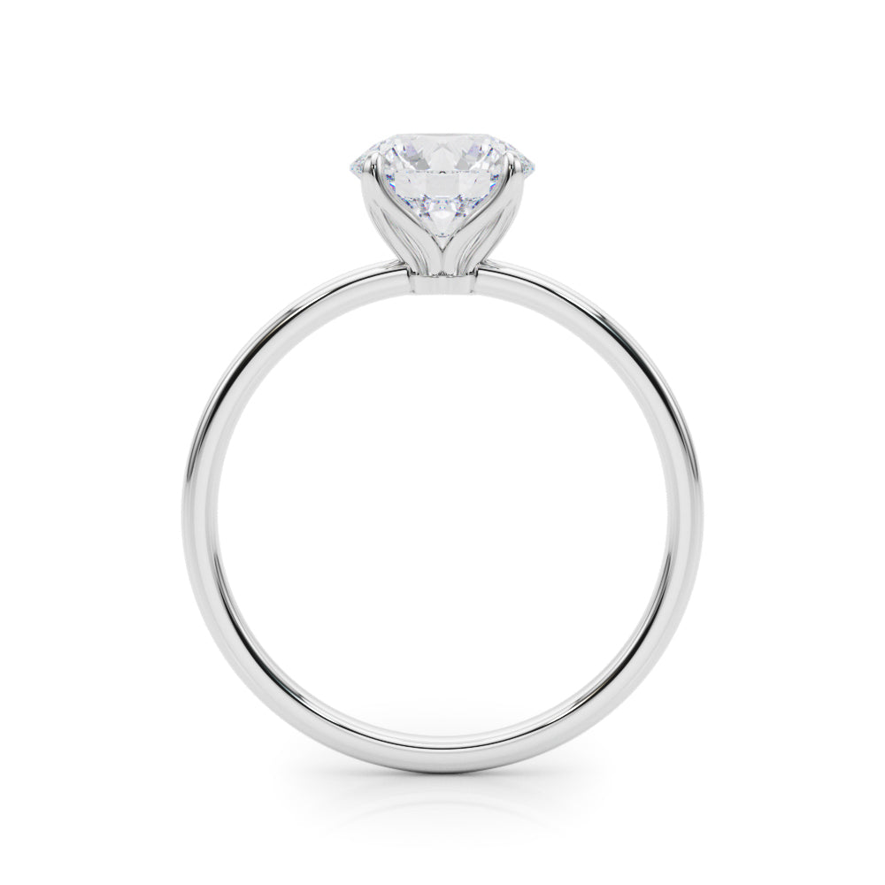 0.50Ct Solitaire Engagement Ring In 14K White/ Rose & Yellow Gold Jewelry