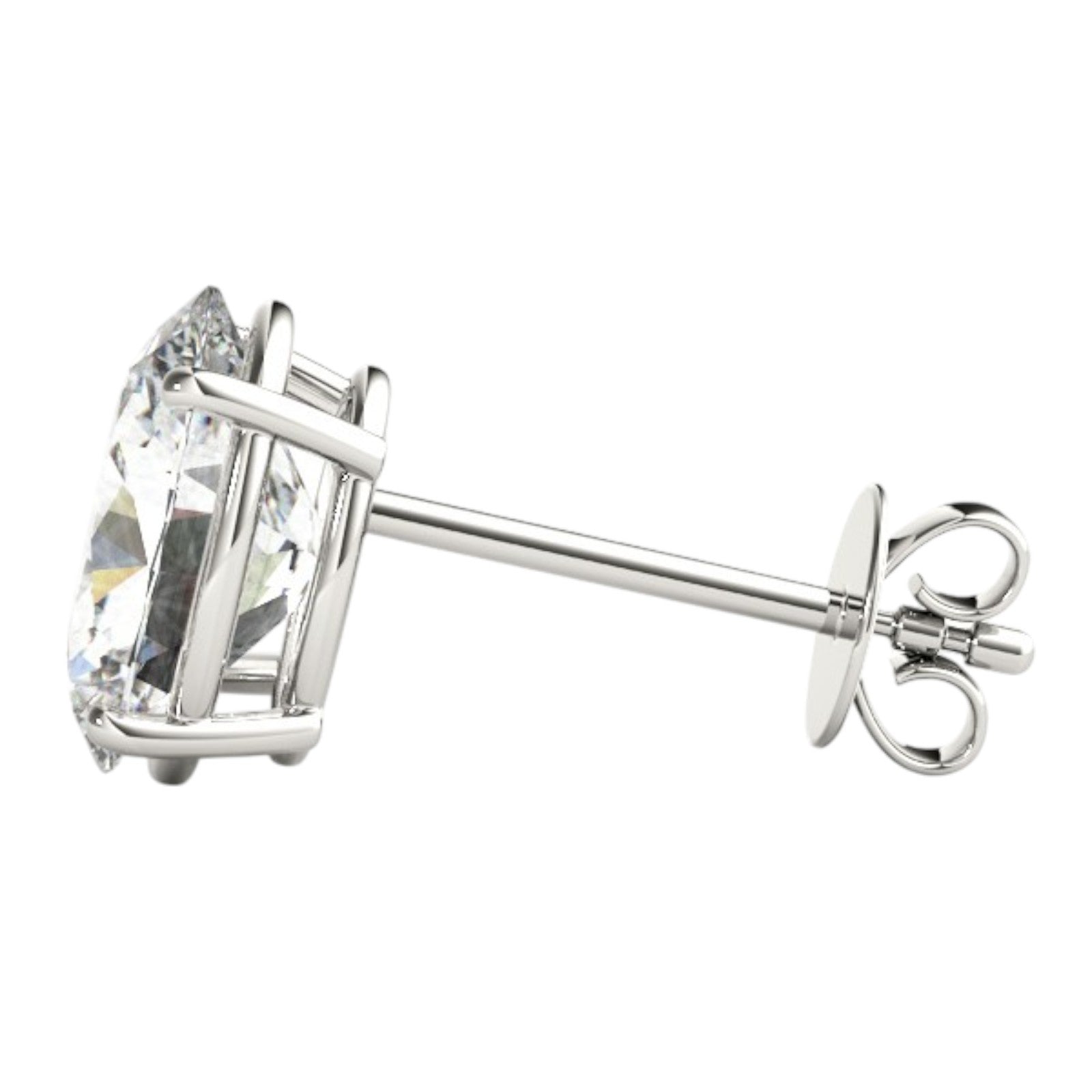 0.20 Carat Oval FG/VVS1 Diamond Stud Earrings In 14K White & Yellow Gold