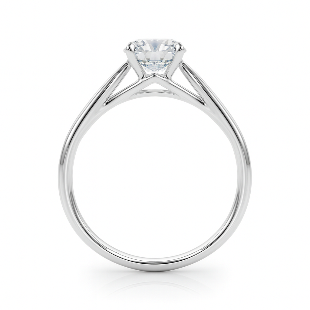 Elegant 0.33 Ct Round Moissanite Solitaire Ring in 14K Gold – 4-Prong Classic Setting