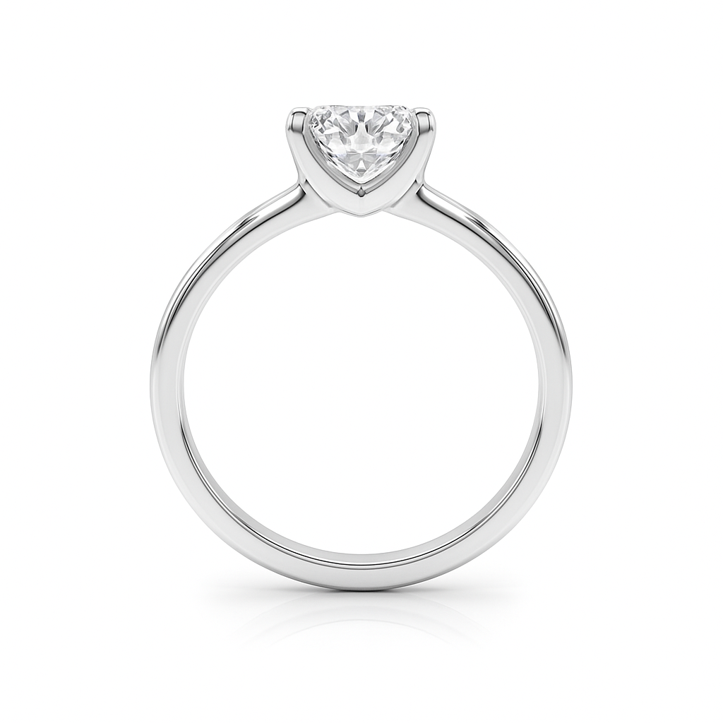 KohinoorGems Classic 1/2 Ct Round Solitaire Lab Grown Diamond Ring in 14K White/ Yellow And Rose Gold – Timeless 4-Prong Elegance