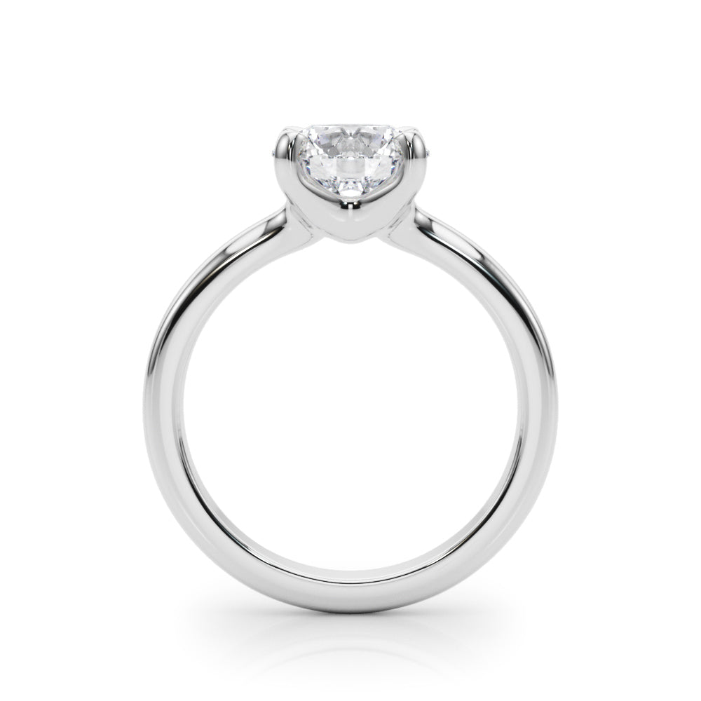 Classic 0.50 Ct Round Moissanite Solitaire Engagement Ring in 14K White Gold