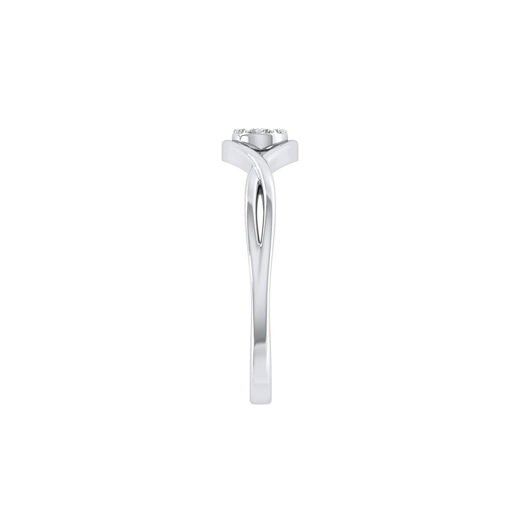 KohinoorGems 0.07Ct Halo Diamond Wedding Band In 14K Solid Gold Women Jewelry