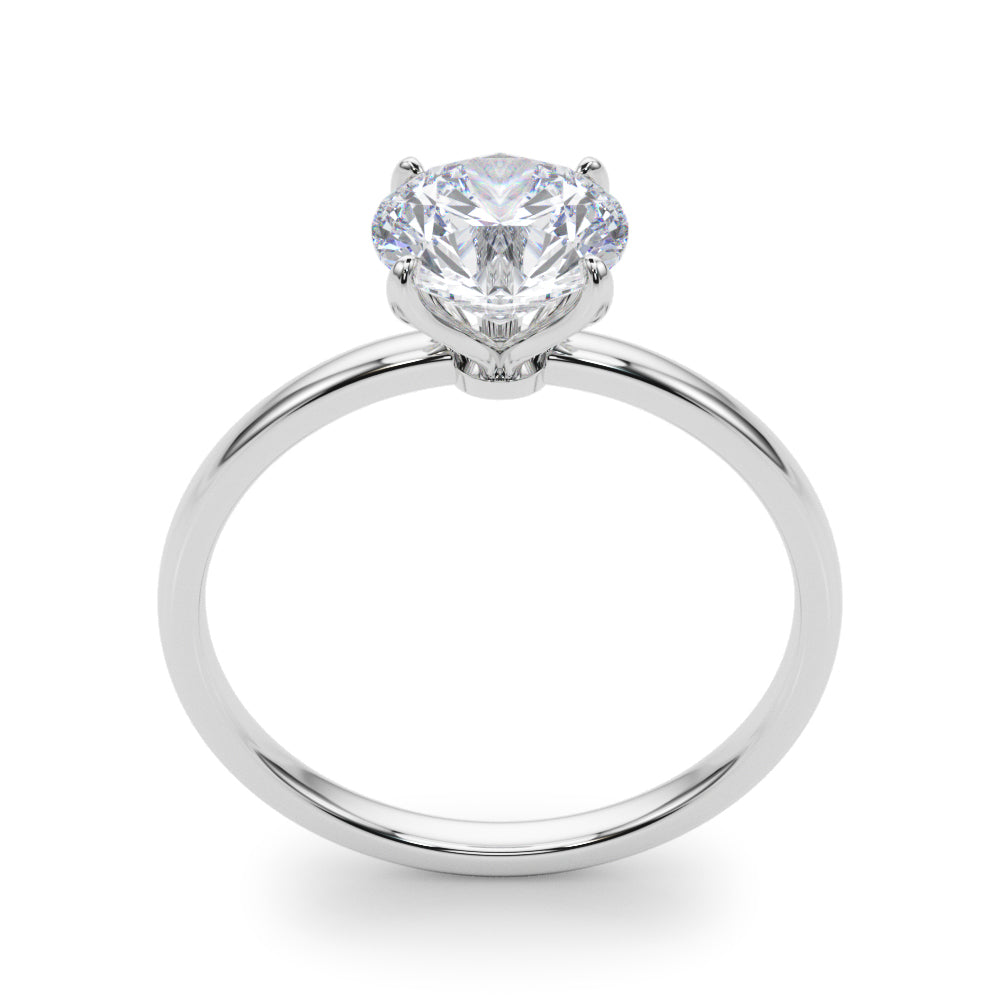 0.50Ct Solitaire Engagement Ring In 14K White/ Rose & Yellow Gold Jewelry
