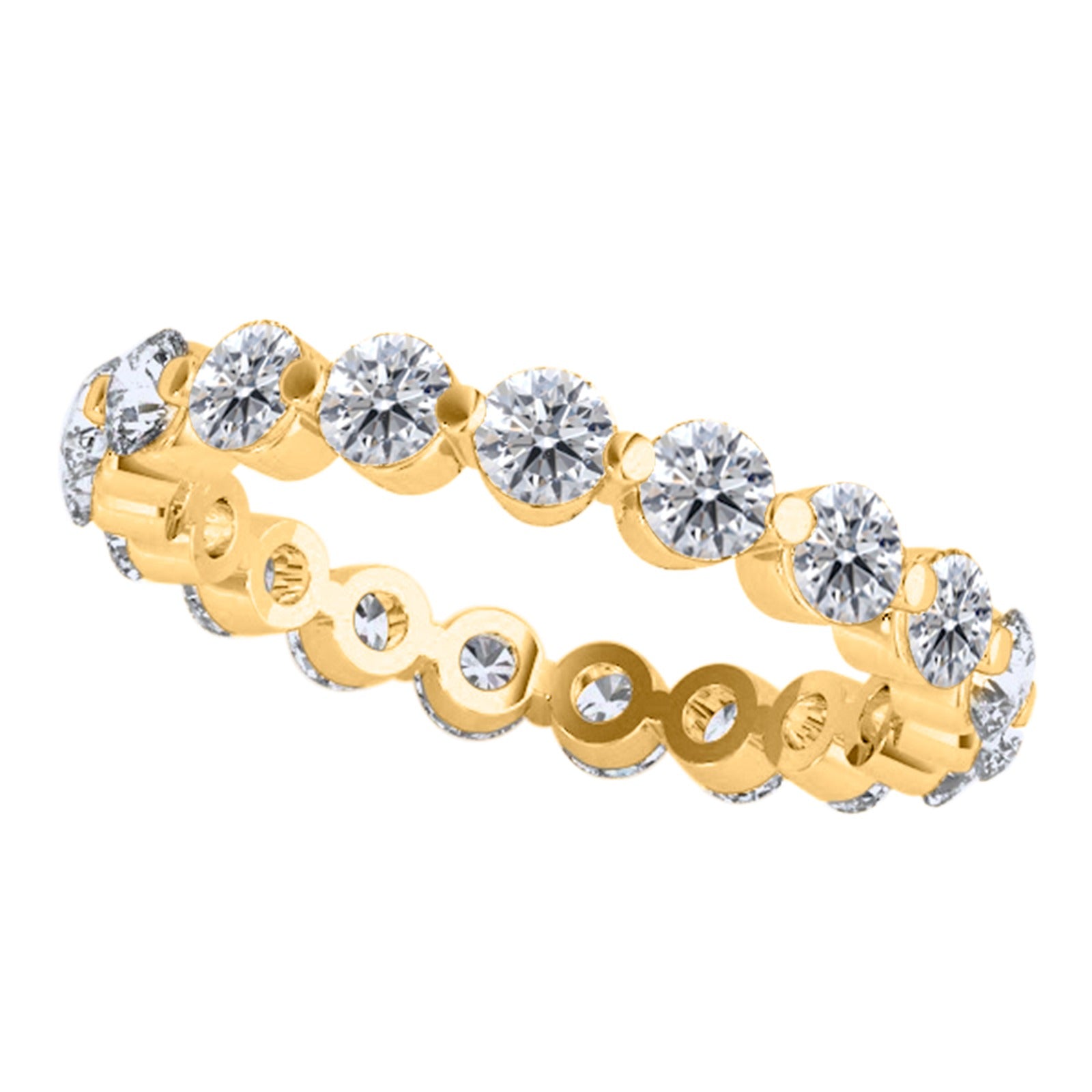 0.75 Ct Natural Diamond Full Eternity Wedding Engagement Band In 14K Rose White & Yellow Gold