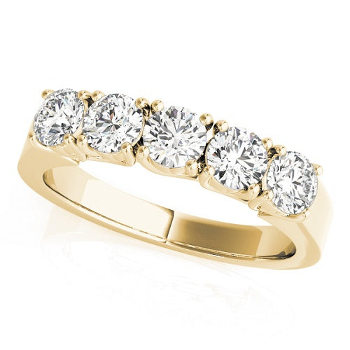 1/4 Carat Diamond Prong Set Engagement Wedding Band In 14K Solid Yellow Gold