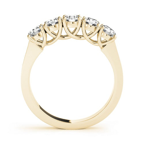 1/4 Carat Diamond Prong Set Engagement Wedding Band In 14K Solid Yellow Gold
