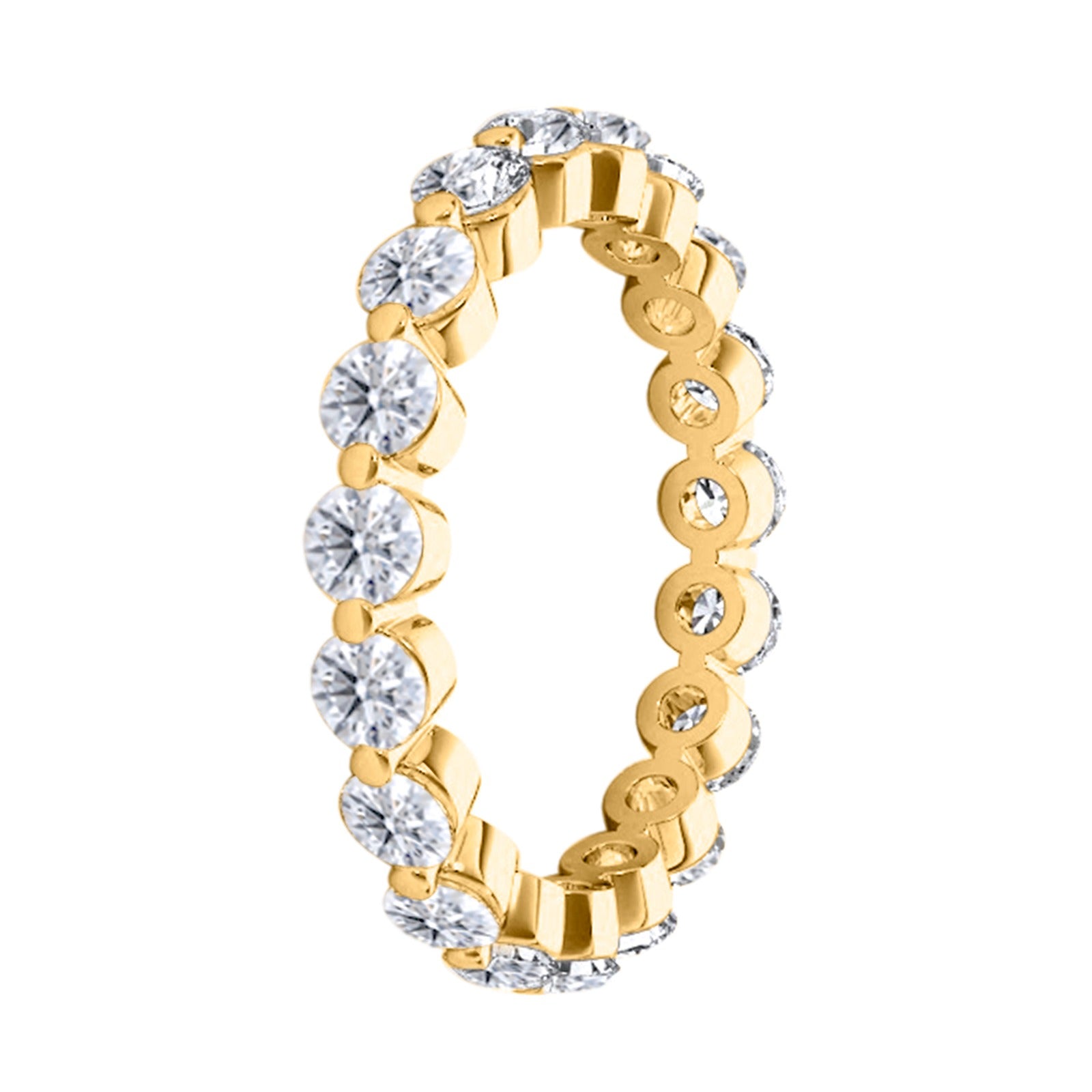 0.75 Ct Natural Diamond Full Eternity Wedding Engagement Band In 14K Rose White & Yellow Gold