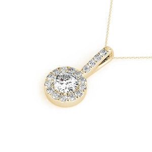 1/4 Ct Halo Diamond 10K Rose/ White & Yellow Gold FG/VVS1 Diamond Pendant With 18" Box Chain