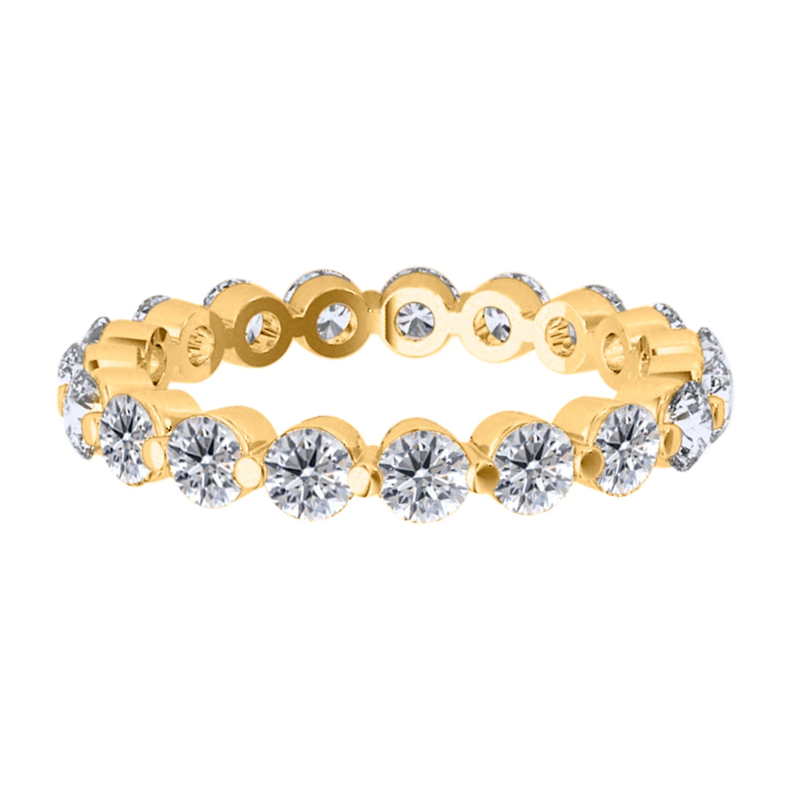 0.75 Ct Natural Diamond Full Eternity Wedding Engagement Band In 14K Rose White & Yellow Gold