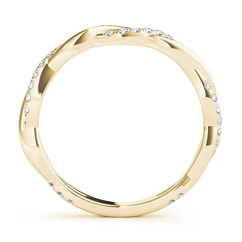 Wedding Band 0.20 Carat Round Diamond Twisted Shank In 10K Solid Yellow Gold Jewelry