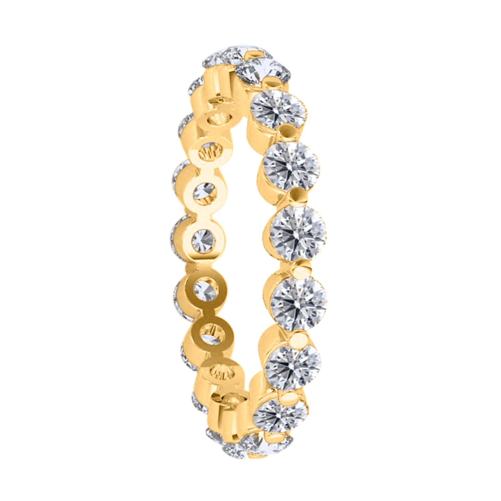0.75 Ct Natural Diamond Full Eternity Wedding Engagement Band In 14K Rose White & Yellow Gold