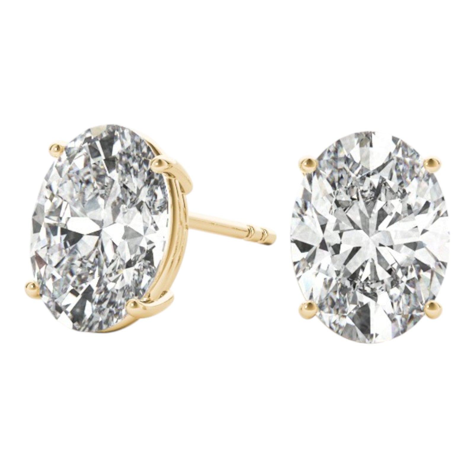 0.20 Carat Oval FG/VVS1 Diamond Stud Earrings In 14K White & Yellow Gold