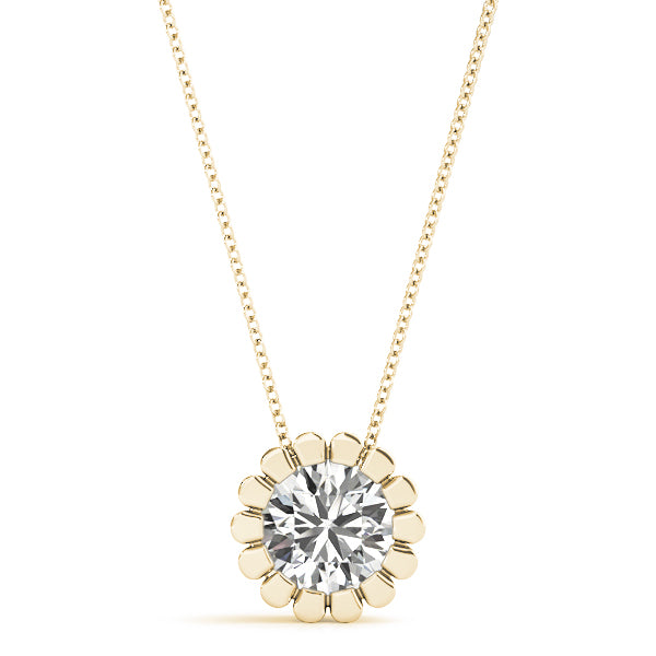 Pendant Necklace 0.50Ct Lab Grown Diamond 14K Gold With Box Chain