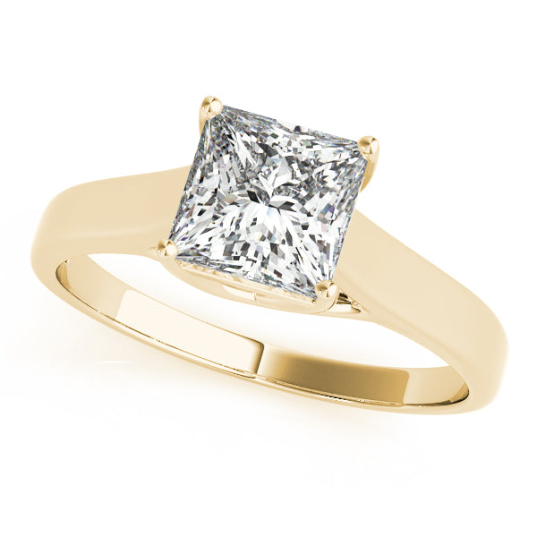 1.00CT Princess Diamond Solitaire Engagememt Rings In 14K Gold