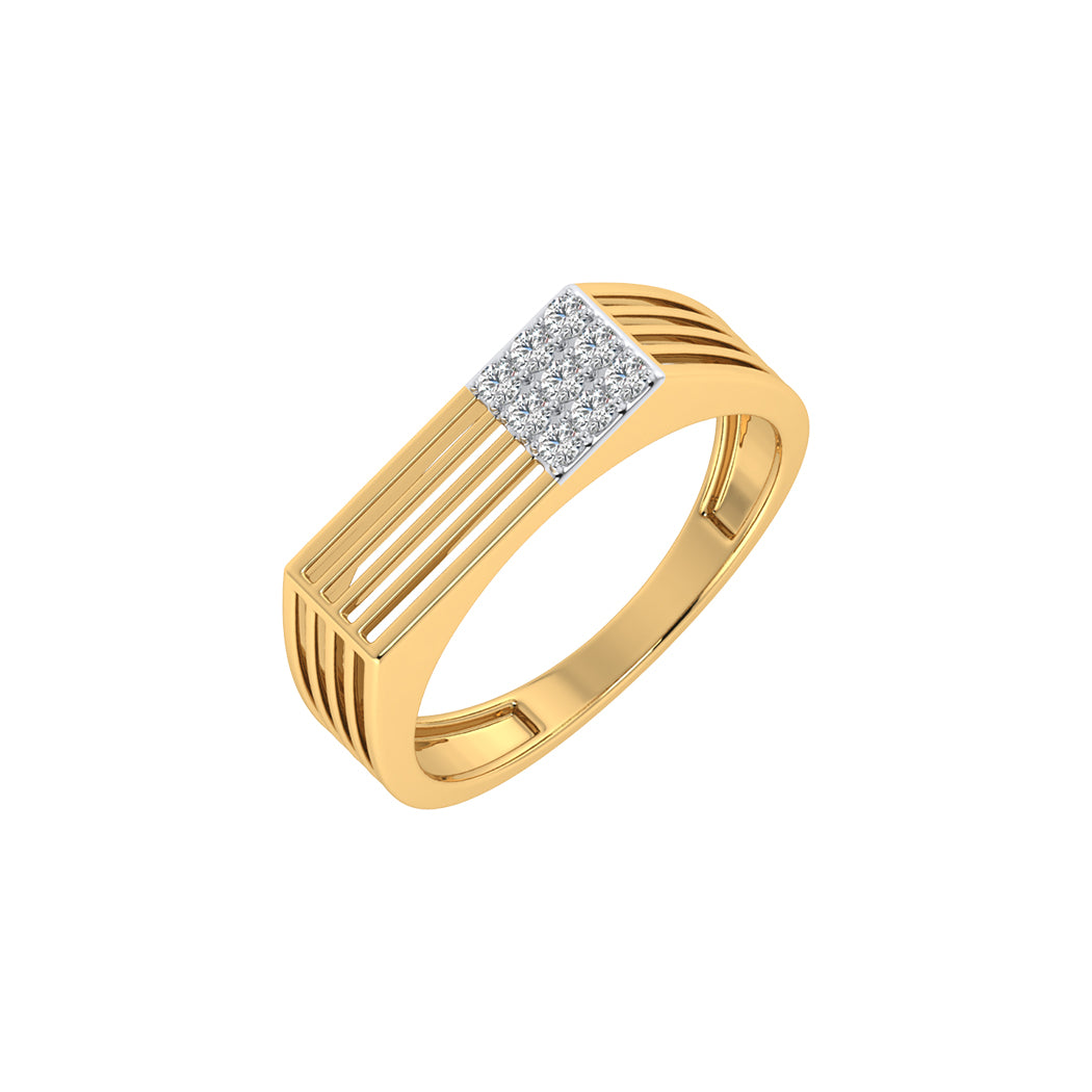 0.14Ct Diamond Men Wedding Engagement Band In 14K Solid Gold
