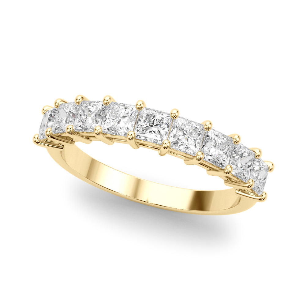 1.00 Ct Princess Diamond Wedding Band In 14K Gold
