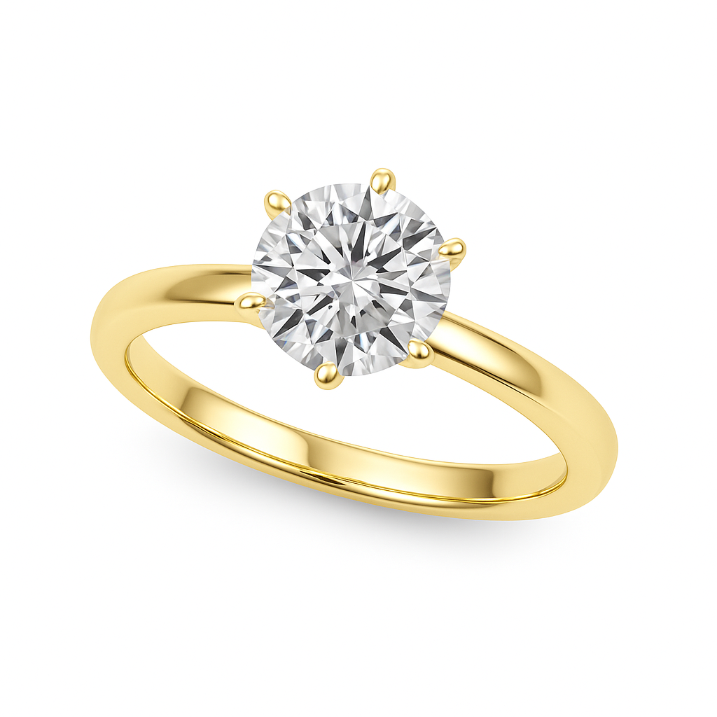 Classic 0.33 Ct Round Diamond Solitaire Ring in 14K Gold