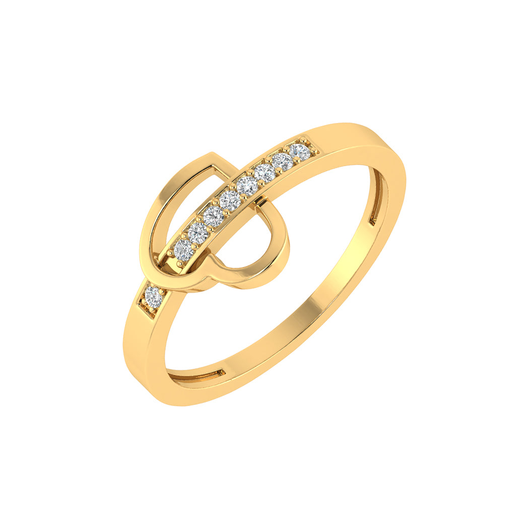 Wedding Band Jewelry 0.06Ct Diamond 14K Gold Heart Shape Engagement Rings
