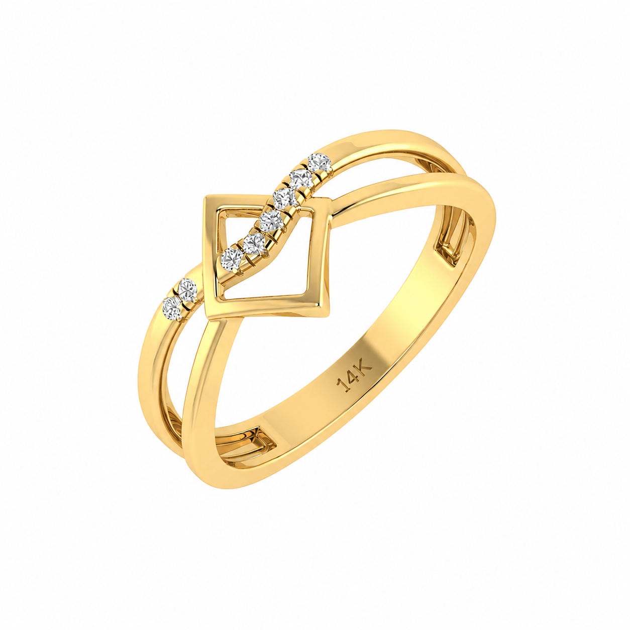 0.07Ct Diamond 14K Gold Wedding Engagement Band Women Jewelry
