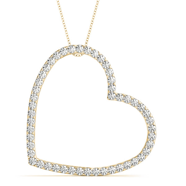 1/2 Ct Diamond Heart Pendant Necklace In 10K Solid Gold