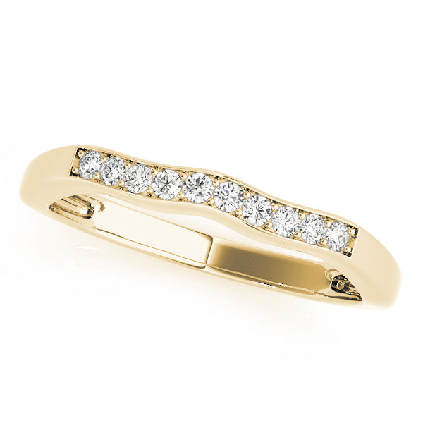 Wedding Band 0.06 Ct Round Diamond In 10K Solid Gold