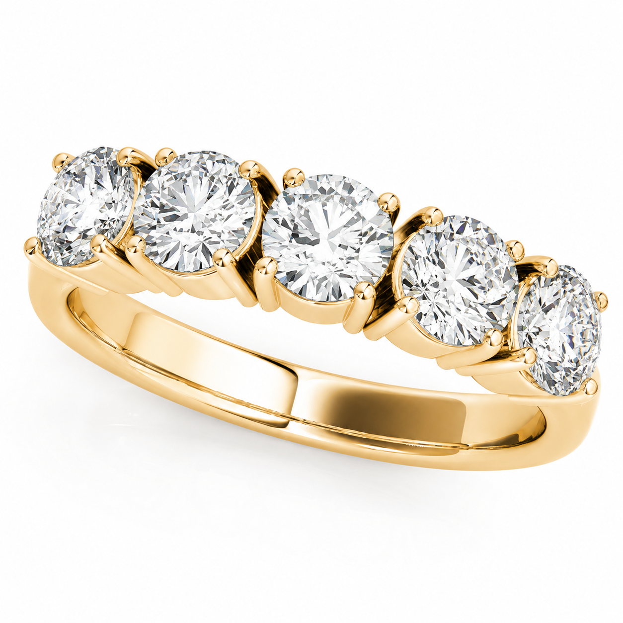 1.75 Ct FG/VVS1 Lab Grown Diamond Engagement & Wedding Ring in 14K Rose, White & Yellow Gold – 5-Prong Setting