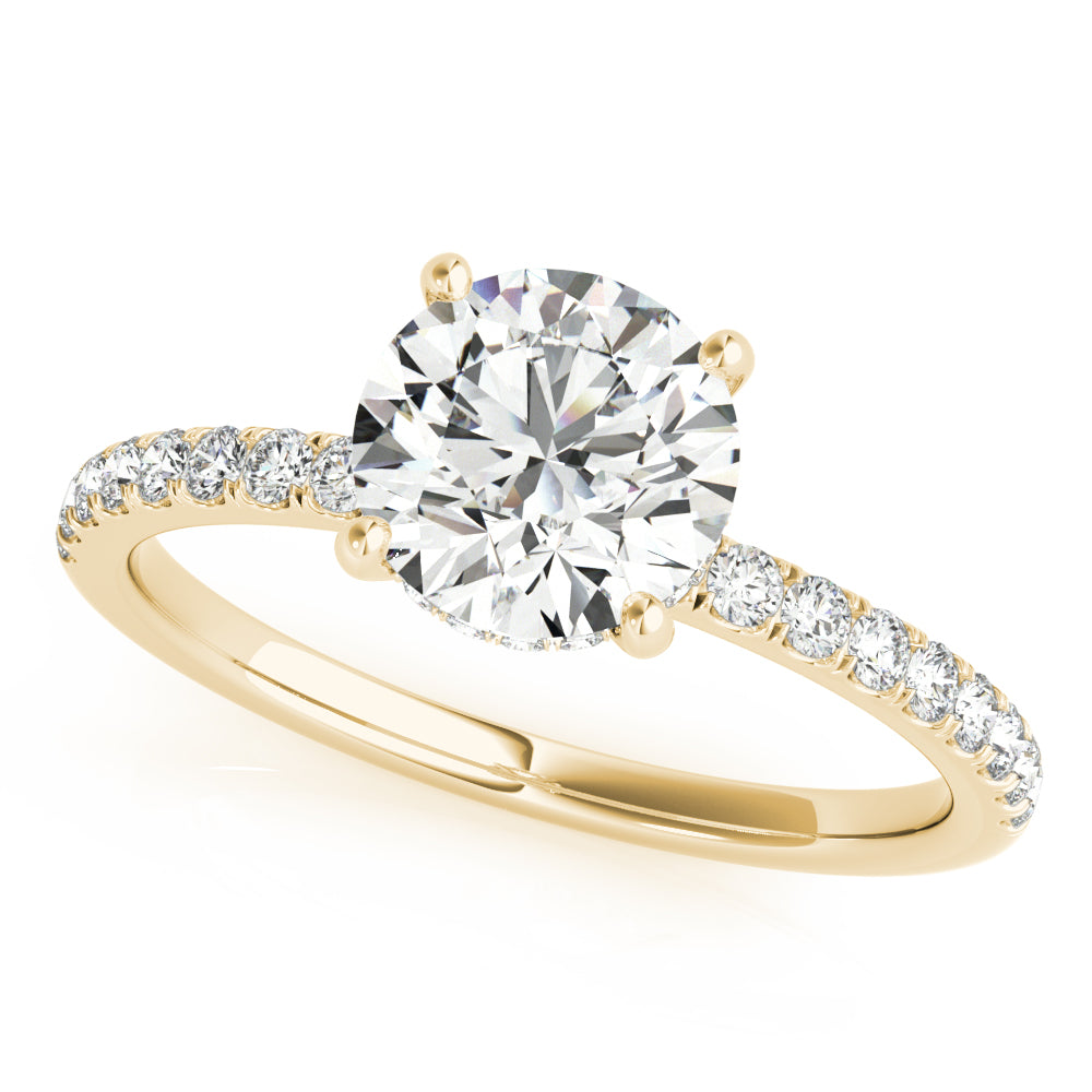 Engagement Solitaire Ring 0.75 Ct Diamond Wedding Ring In 14K Rose White & Yellow Gold