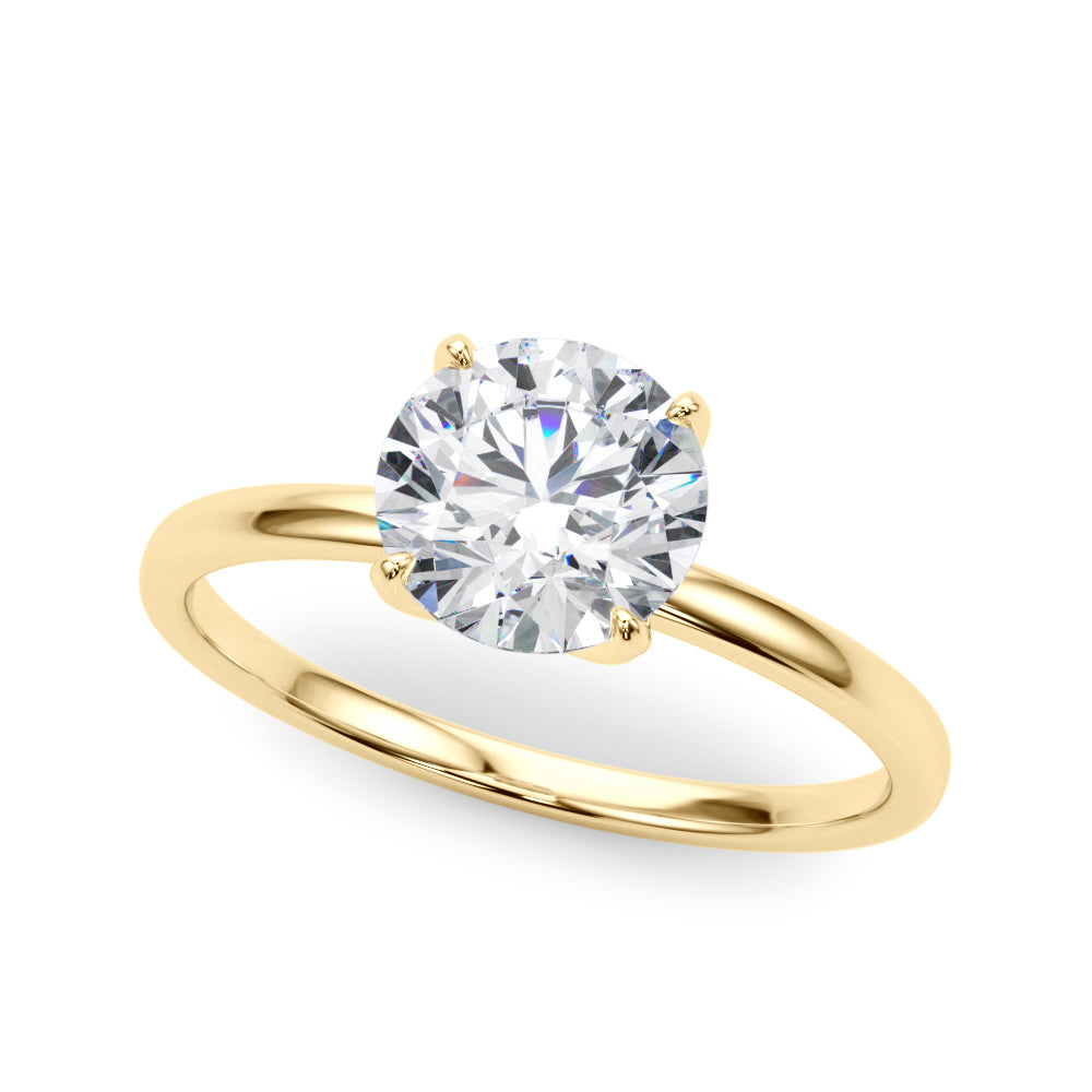 0.50Ct Solitaire Engagement Ring In 14K White/ Rose & Yellow Gold Jewelry