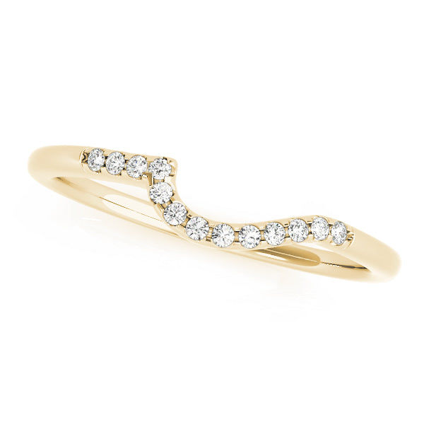 0.07 Ct Diamond Curved Wedding Band In 10K / 14K Gold