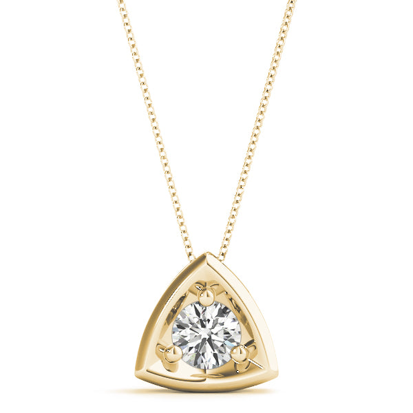 0.50CT Diamond 10K Solid Gold Necklace Pendant With Sterling Silver Chain