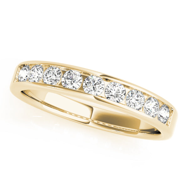 0.45Ct Channel Set Diamond Wedding Band In 14K Rose White & Yellow Gold Jewelry