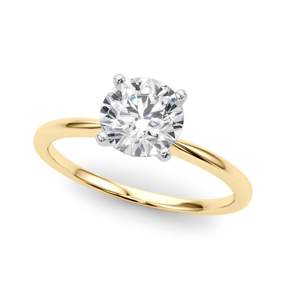 0.50Ct D/VVS1 Moissanite Solitaire Engagement Rings In 14K Gold