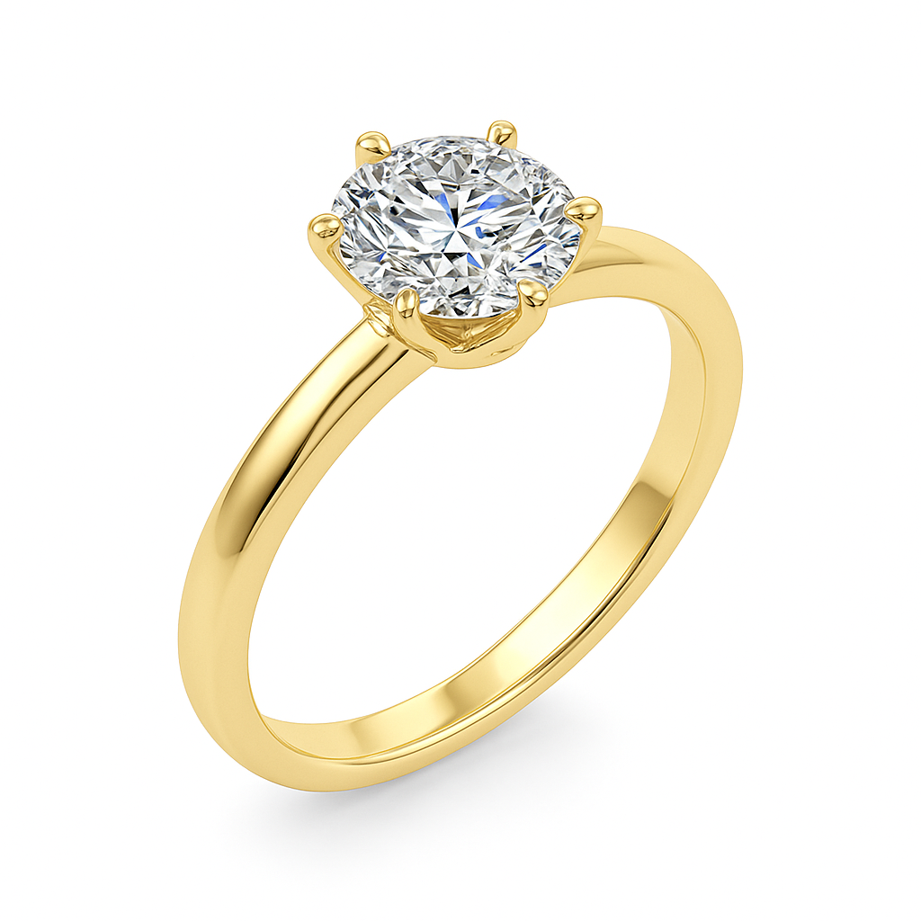 Classic 0.33 Ct Round Diamond Solitaire Ring in 14K Gold