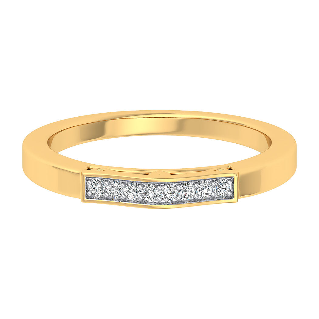0.08 Ct Diamond 14K Gold Wedding Band Women Jewelry