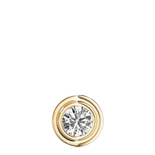 0.50Ct Bezel Set Diamond Pendant Necklace In 14K Solid Gold
