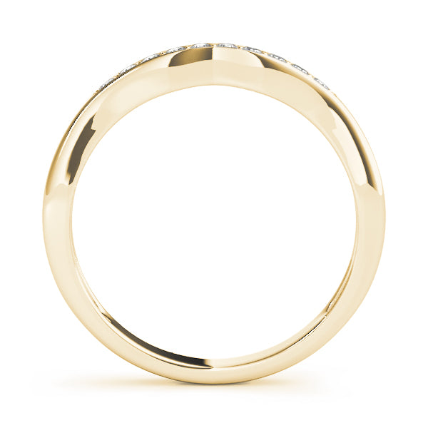 Wedding Band 0.06 Ct Round Diamond In 10K Solid Gold