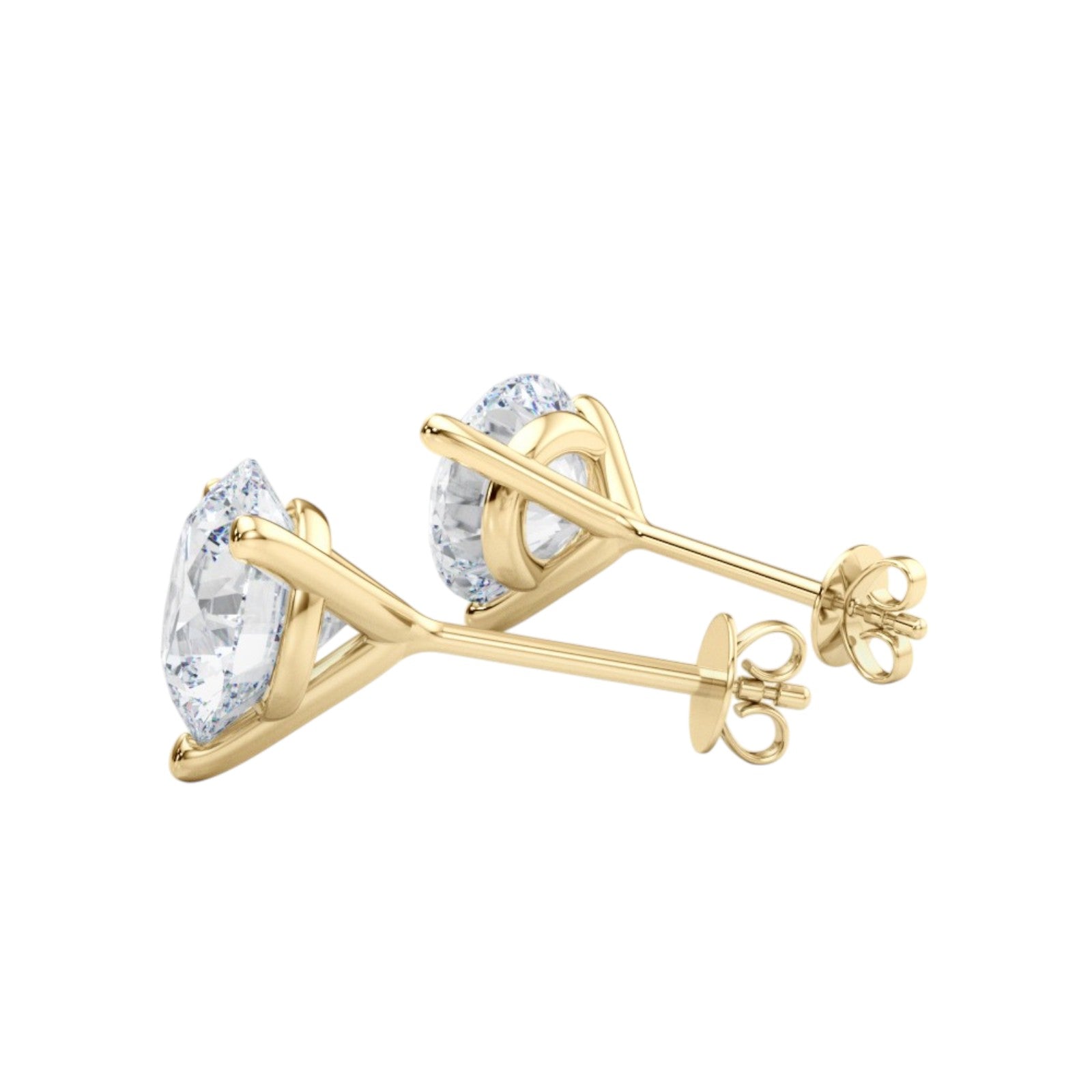 0.50 Carat Diamond Prong Set Martini Stud Earrings In 14K White & Yellow Gold