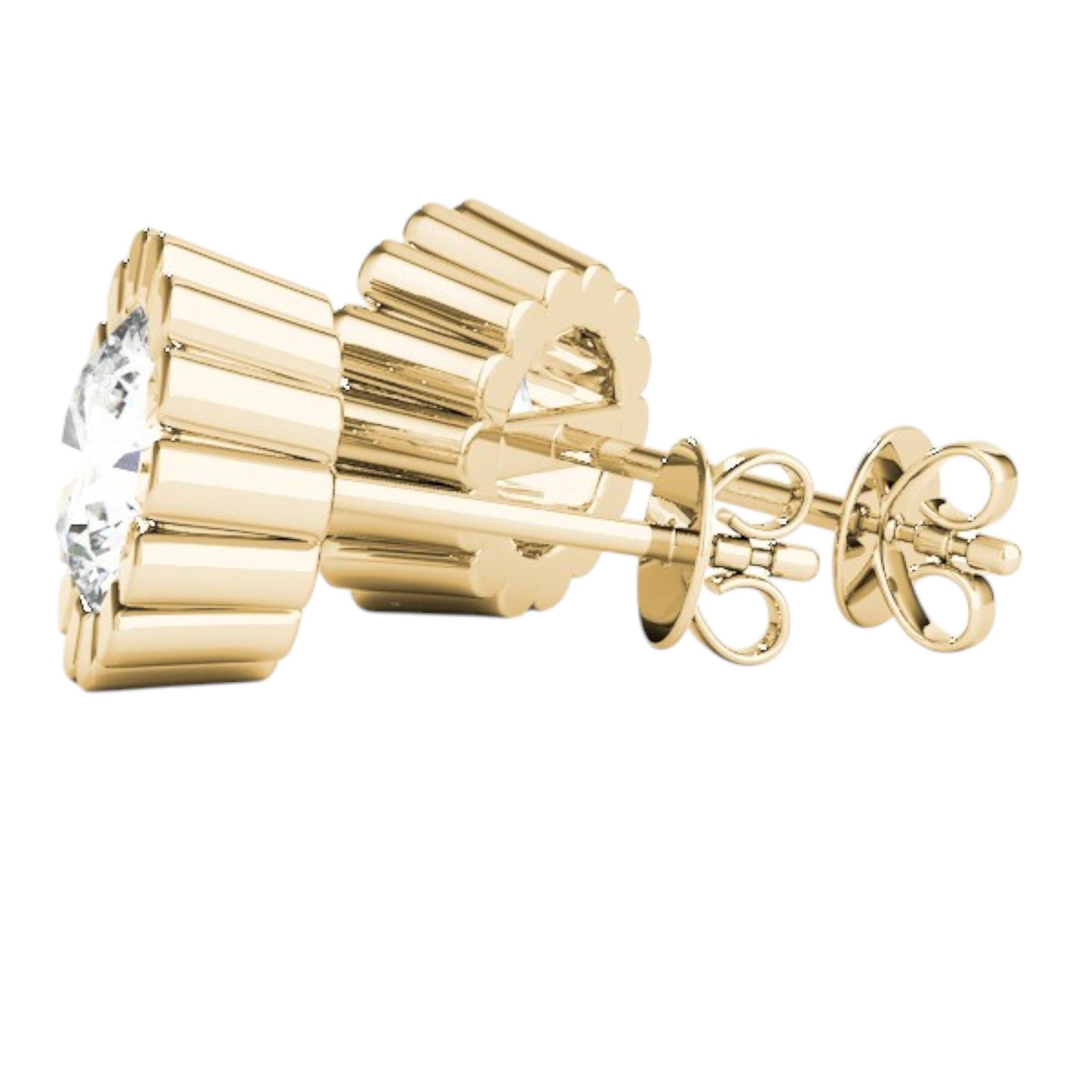 0.50 Ct Round Lab-Grown Diamond Bezel Set Stud Earrings in 14K Rose, White, or Yellow Gold