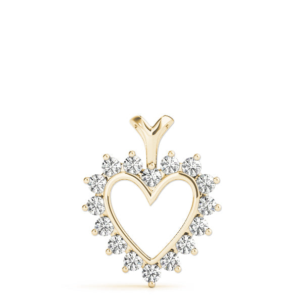 1/3 CT Diamond Heart Shape Pendant In 14K Gold With 18" Box Chain