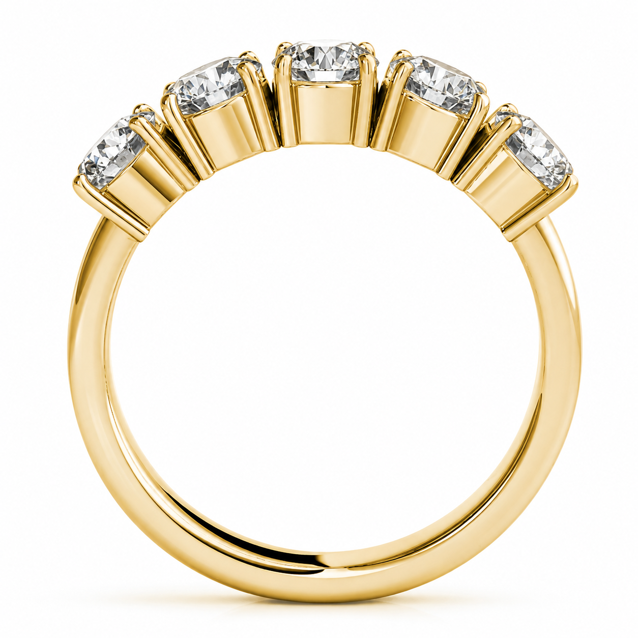 1.75 Ct FG/VVS1 Lab Grown Diamond Engagement & Wedding Ring in 14K Rose, White & Yellow Gold – 5-Prong Setting
