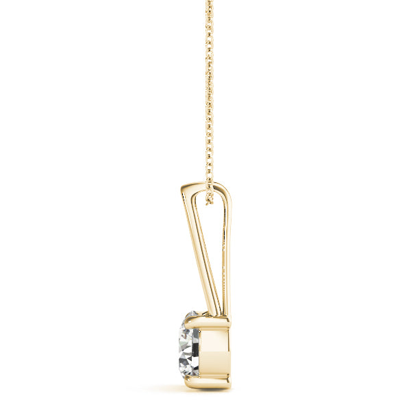 0.65CT FG/VVS1 Lab Grown Diamond 14K Gold Pendant Necklace With 18" Gold Plated 925 Sterling Silver Chain