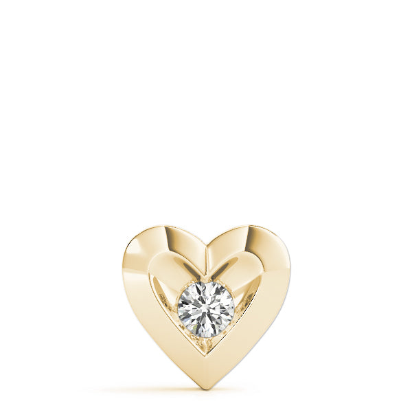 0.10CT Diamond Heart Shape Pendant Necklace In 14K Gold