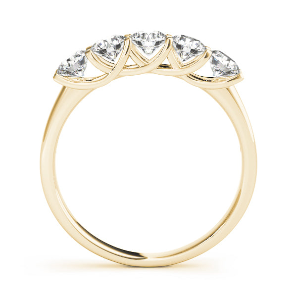 1.00ct Five Stone Wedding Band In 14K Gold
