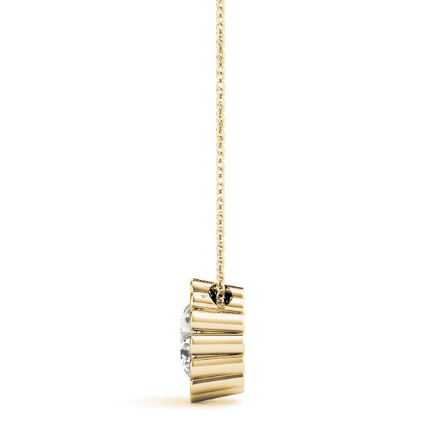 Pendant Necklace 0.50Ct Lab Grown Diamond 14K Gold With Box Chain