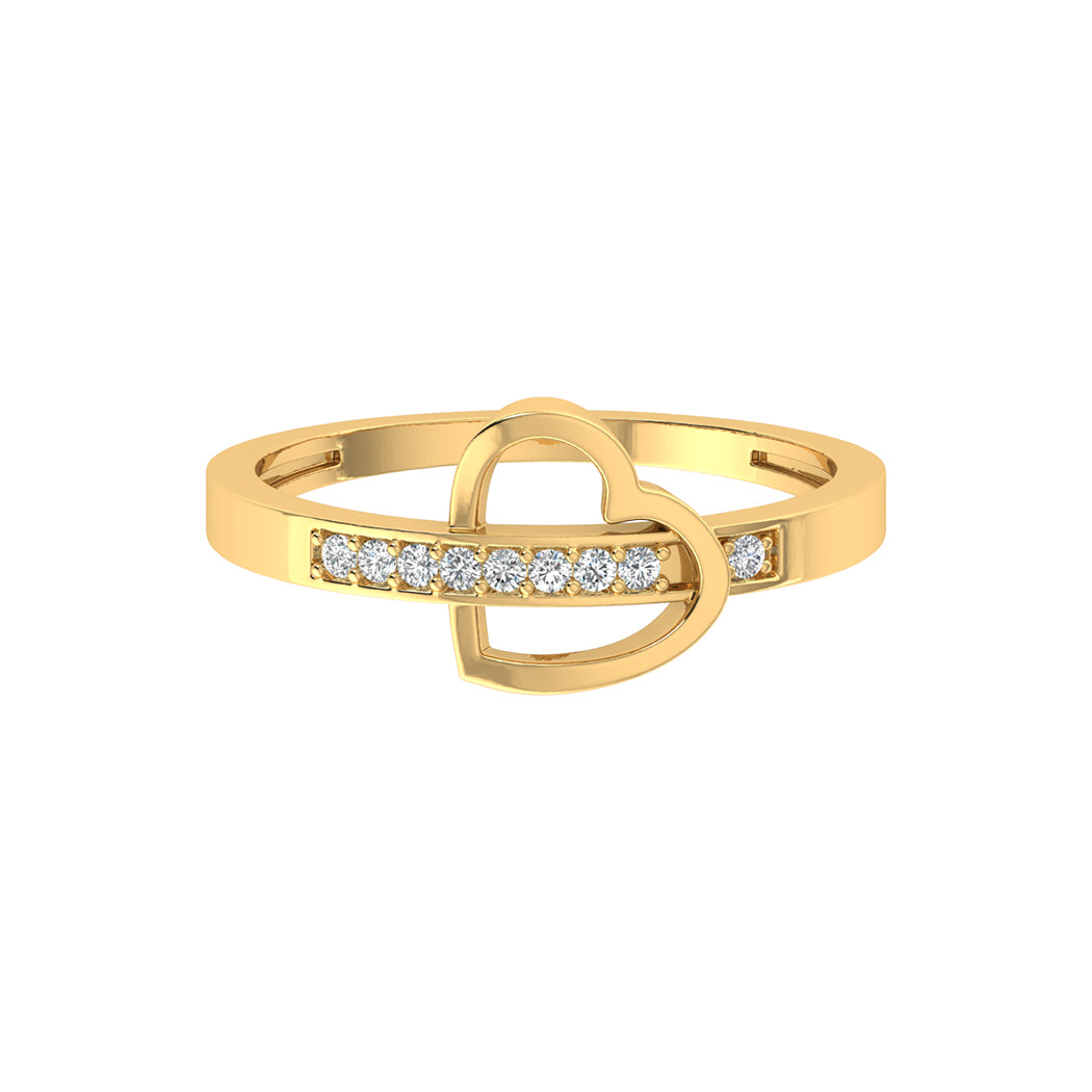 Wedding Band Jewelry 0.06Ct Diamond 14K Gold Heart Shape Engagement Rings