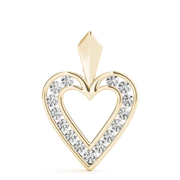 1/4 Ct Diamond Heart Pendant Necklace With Chain In 14K Gold