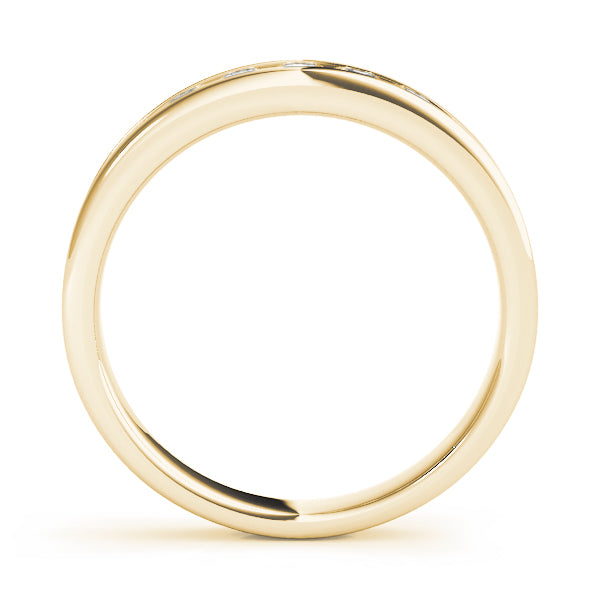 0.45Ct Channel Set Diamond Wedding Band In 14K Rose White & Yellow Gold Jewelry