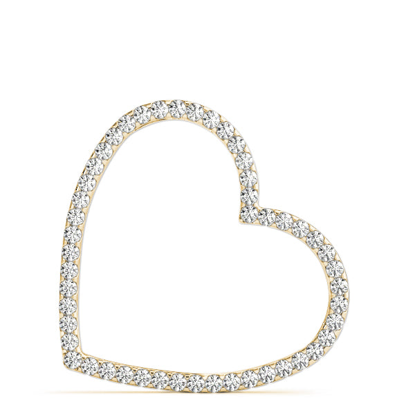 1/2 Ct Diamond Heart Pendant Necklace In 10K Solid Gold