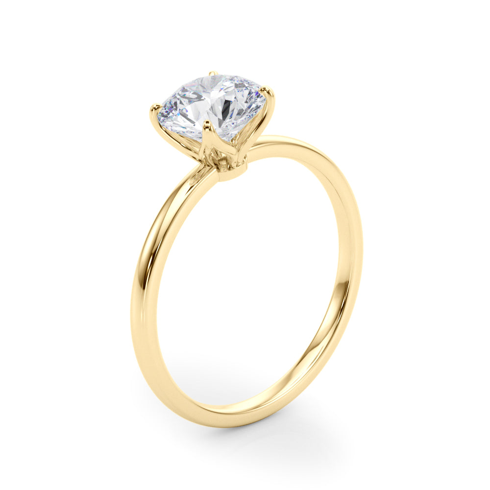 0.50Ct Solitaire Engagement Ring In 14K White/ Rose & Yellow Gold Jewelry