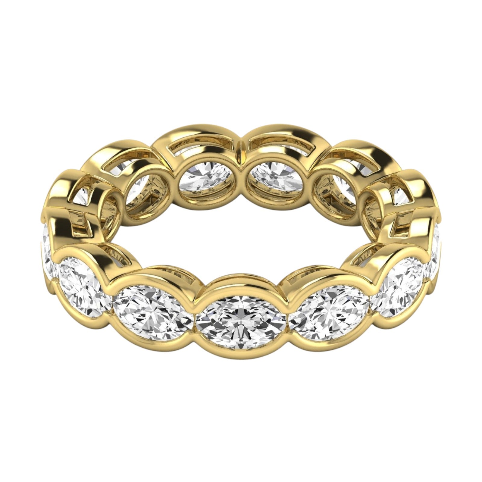 4.00 Ct Oval Diamond Eternity Wedding Band 14K Gold